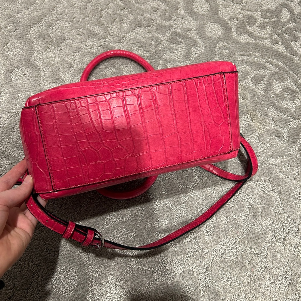 Pink Croc-Embossed Handbag - Picture 9 of 10